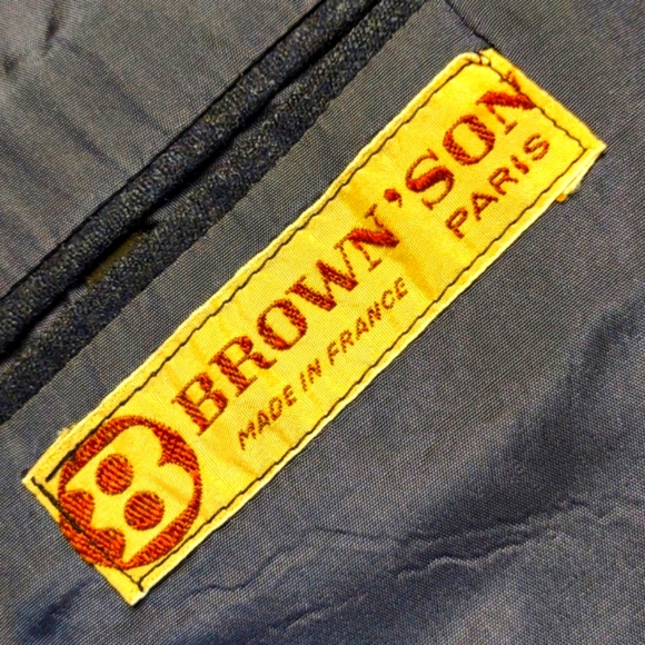 BROWN'SON MEN'S VINTAGE PIN STRIPE (2) PURE WOOL LUXURY BLAZER (PARIS) - Picture 7 of 17